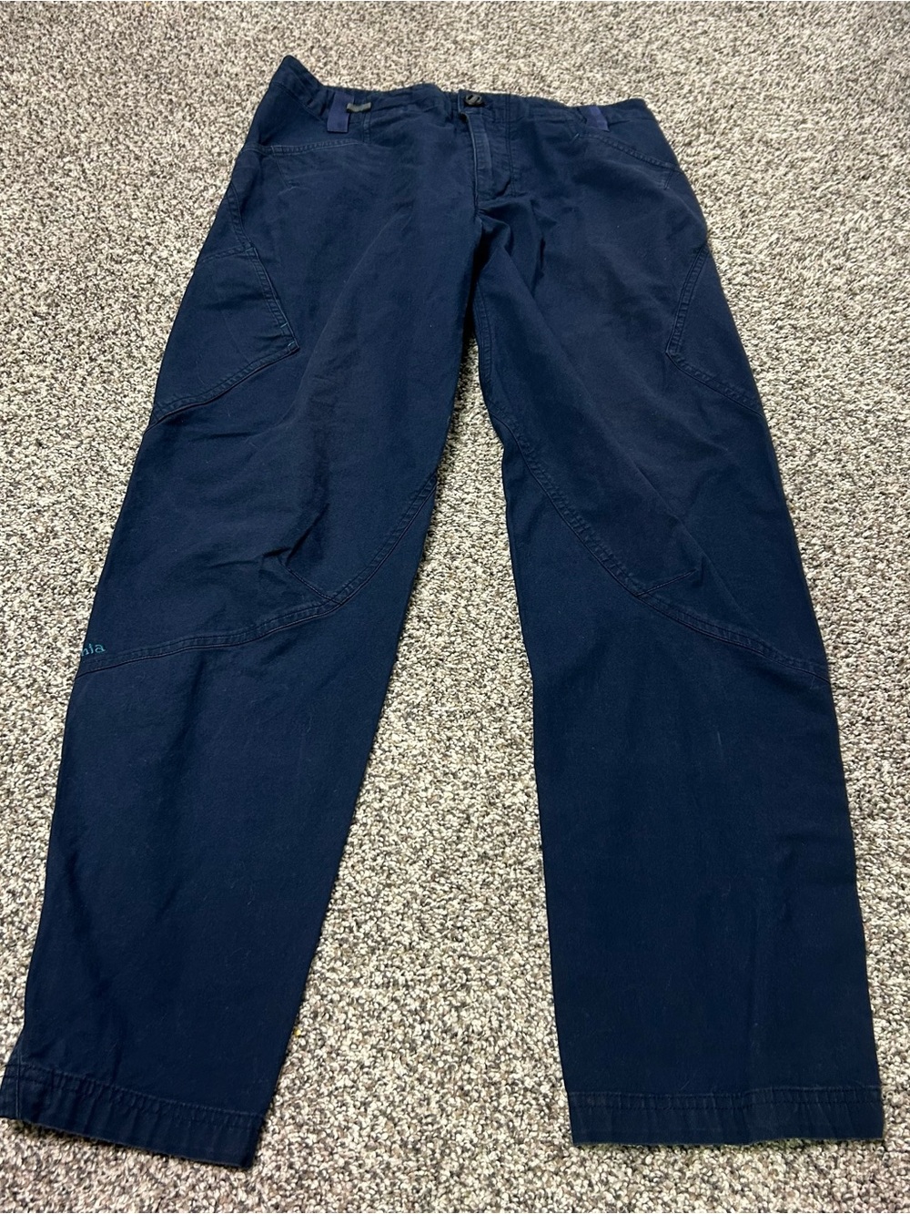 Patagonia Mens Venga Rock Pants Climbing Organic Cotton Navy Blue 30x30 Gorpe